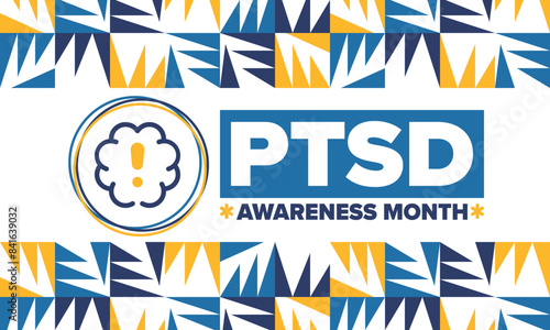 Wallpaper Mural PTSD Awareness Month in June. Post Traumatic Stress Disorder. Celebrated annual in United States. Medical health care and awareness design. Poster, card, banner and background. Vector illustration Torontodigital.ca