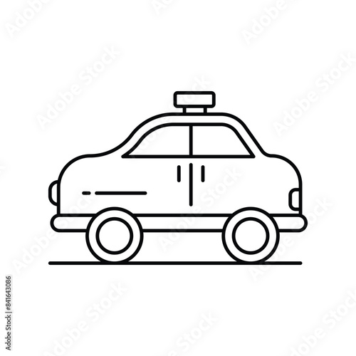 taxi icon with white background vector stock illustration