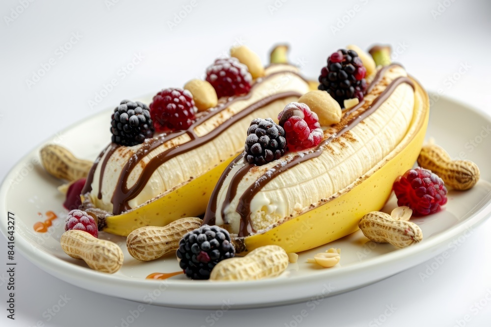 Vibrant Banana Split with Fresh Fruit and Nuts Vibrant Banana Split with Fresh Fruit and Nuts