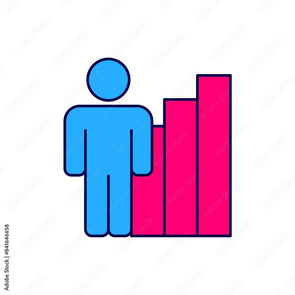 Filled outline Productive human icon isolated on white background. Idea work, success, productivity, vision and efficiency concept. Vector Filled outline Productive human icon isolated on white background. Idea work, success, productivity, vision and efficiency concept. Vector