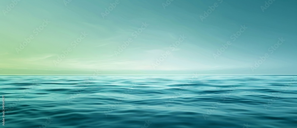 The calm turquoise ocean under a tranquil blue sky with fluffy clouds evokes relaxation and tranquility, perfect for travel or summer vibes The calm turquoise ocean under a tranquil blue sky with fluffy clouds evokes relaxation and tranquility, perfect for travel or summer vibes