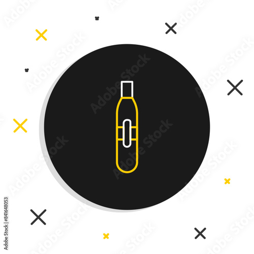 Line Electronic cigarette icon isolated on white background. Vape smoking tool. Vaporizer Device. Colorful outline concept. Vector