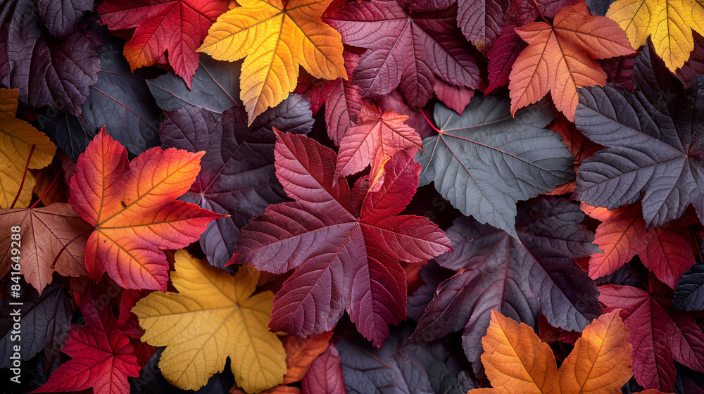 Fototapeta premium Seasonal themes like autumn leaves.