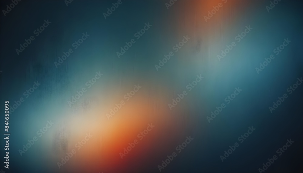 Grainy gradient background blue and orange color abstract wave backdrop, noise, texture effect, banner poster header design