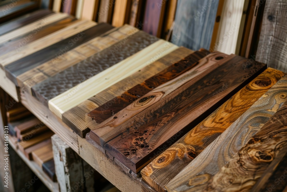Wooden Planks Collection in a Workshop Wooden Planks Collection in a Workshop