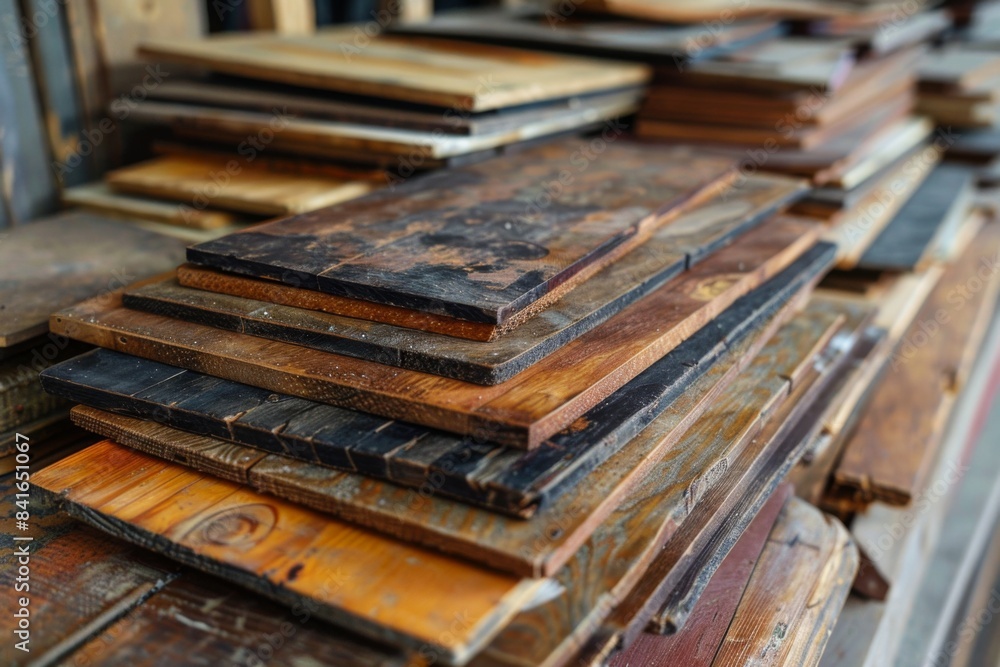 Stacked Reclaimed Wood Planks Stacked Reclaimed Wood Planks