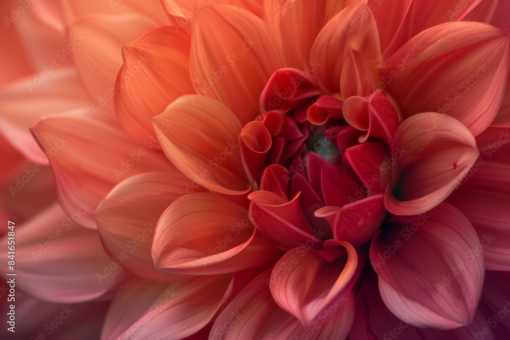 Vibrant Red and Orange Dahlia Close-Up for Floral Design, Greeting Cards, and Posters Vibrant Red and Orange Dahlia Close-Up for Floral Design, Greeting Cards, and Posters