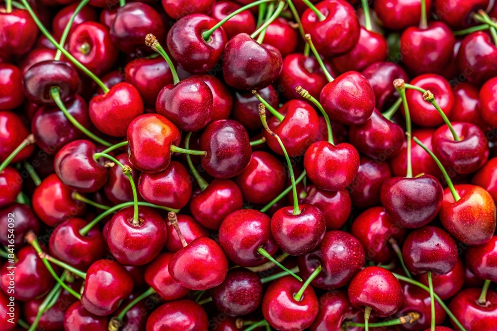Background filled with the close-up details of ripe maroon cherries Background filled with the close-up details of ripe maroon cherries