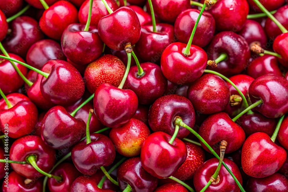 Background filled with the close-up details of ripe maroon cherries Background filled with the close-up details of ripe maroon cherries
