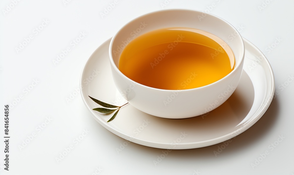 Tranquil tea scene on white Tranquil tea scene on white