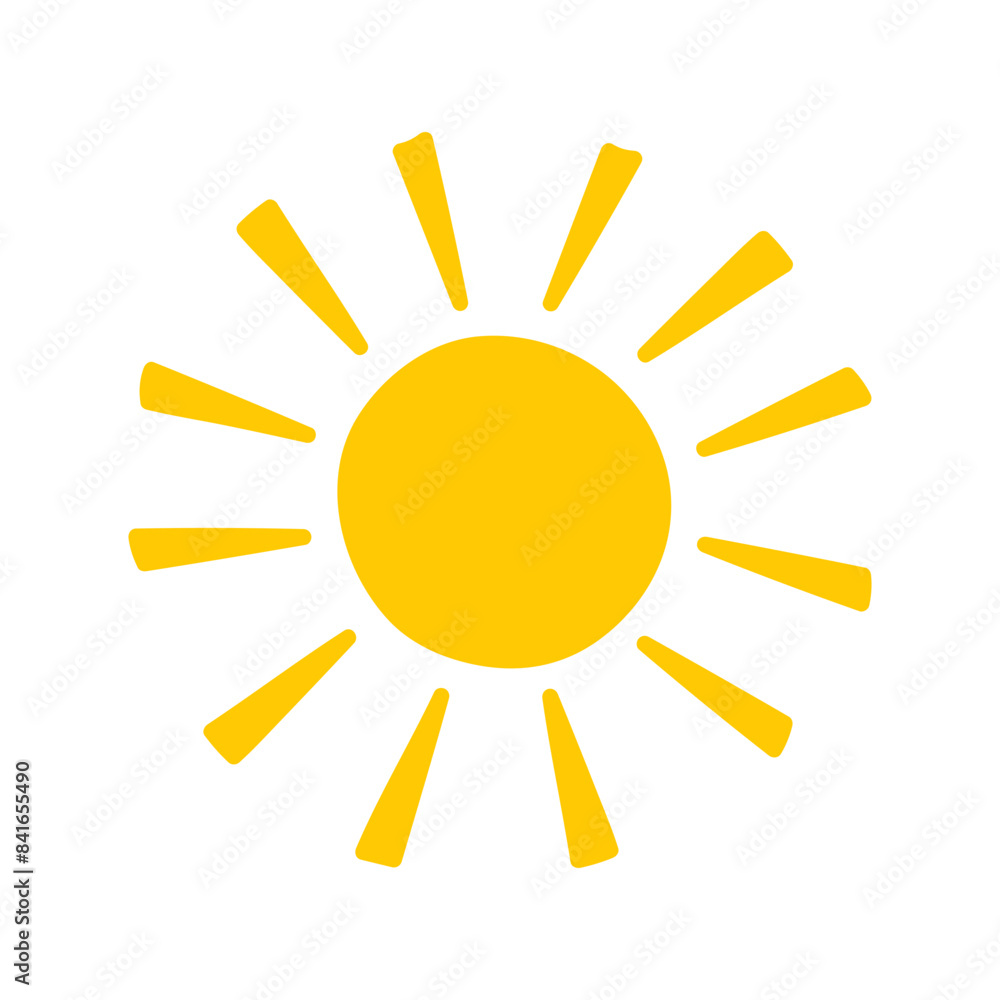 Hand drawn summer element. Sun icon. Vector illustration