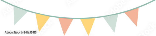 Triangle bunting flags . Colorful accessory for Birthday party.