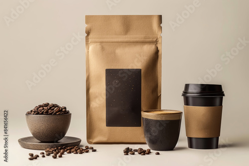 Wallpaper Mural Elegant coffee bag mockup with modern design. Minimalistic packaging and elegant typography. On a neutral background, emphasizing the premium quality of the product. Torontodigital.ca