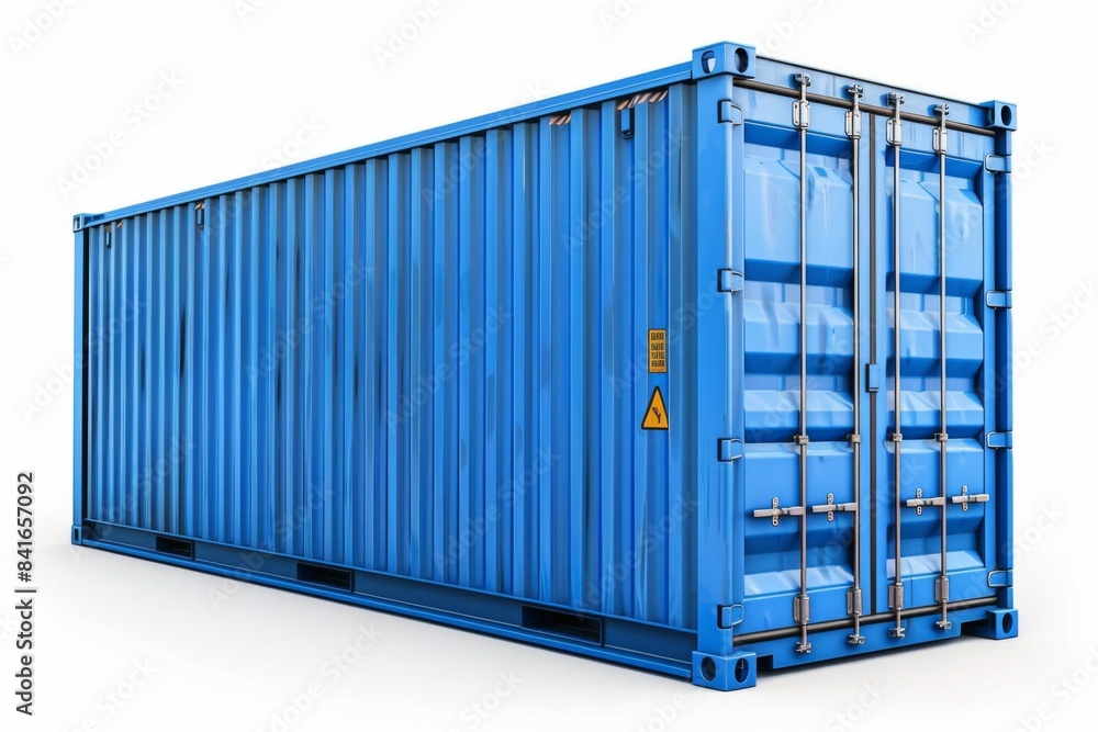 Blue Shipping Container Isolated on White Background Blue Shipping Container Isolated on White Background