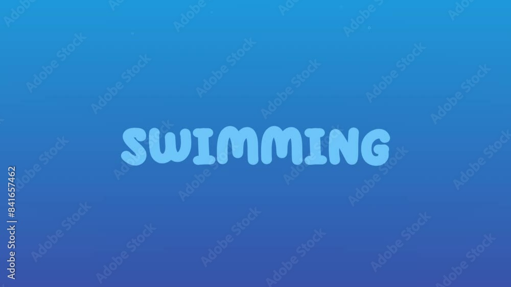 Blue swimming typography motion graphic animated video, underwater lettering animation for intro video Blue swimming typography motion graphic animated video, underwater lettering animation for intro video
