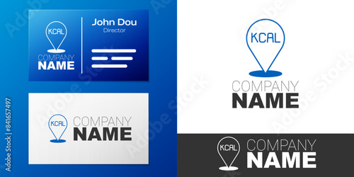 Logotype Kcal icon isolated on isolated on white background. Health food. Logo design template element. Vector