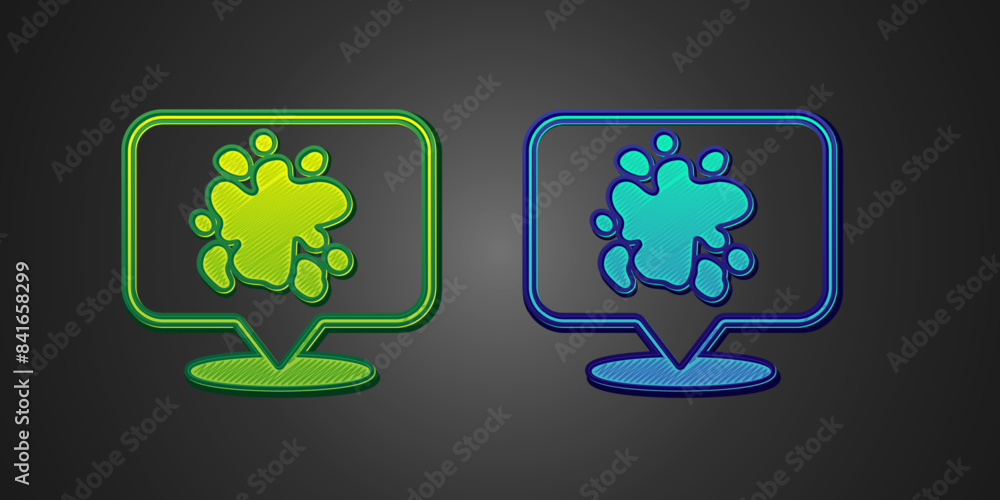 Green and blue Paint spray icon isolated on black background. Vector Green and blue Paint spray icon isolated on black background. Vector
