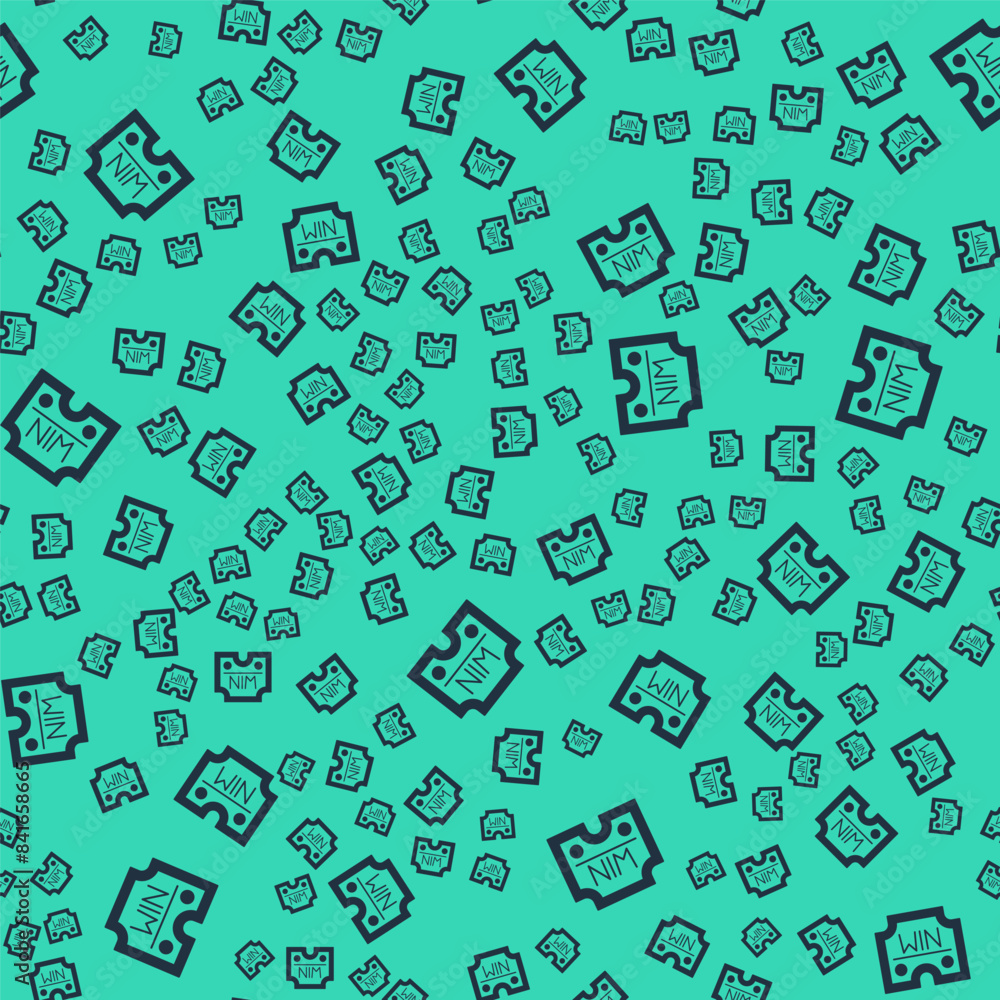 Black Casino win icon isolated seamless pattern on green background. Vector Black Casino win icon isolated seamless pattern on green background. Vector