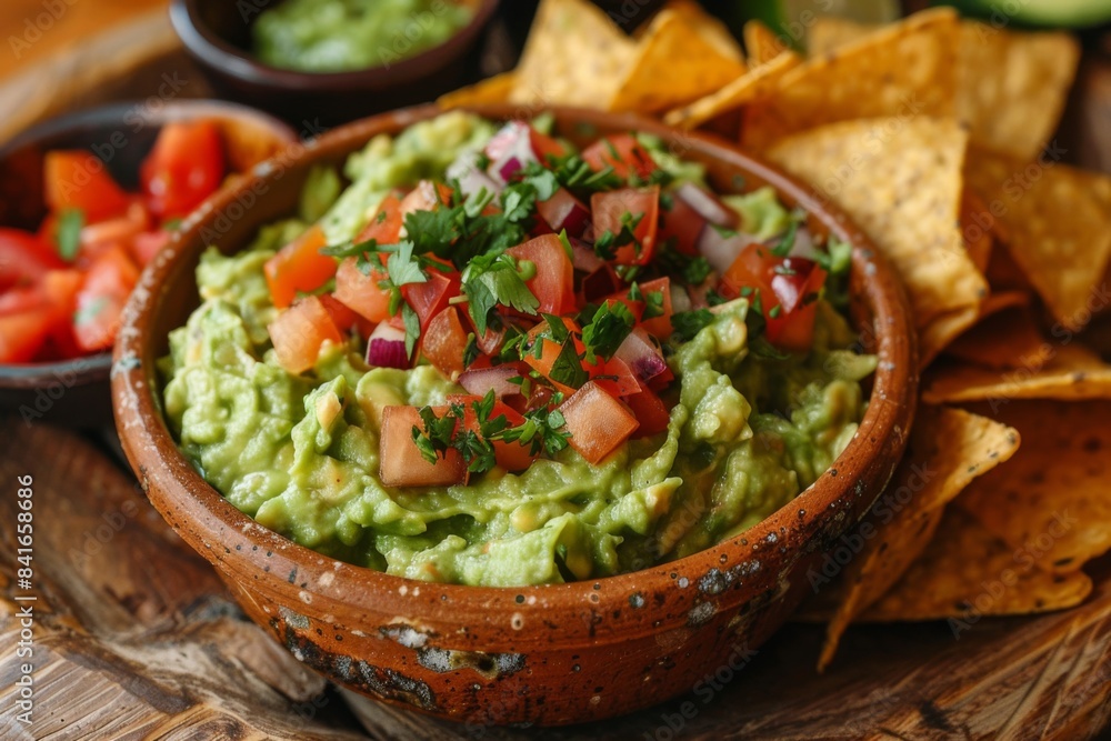 Guacamole with Tortilla Chips and Salsa