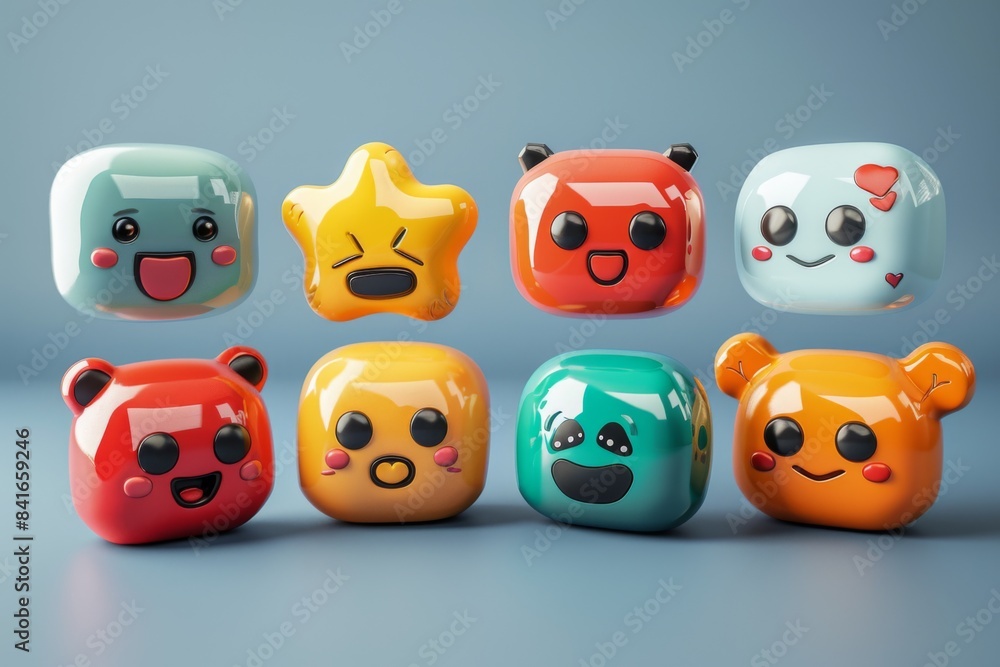 Cute Cartoon 3D Emoji Characters Cute Cartoon 3D Emoji Characters