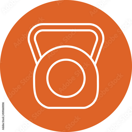 kettlebell line circle icon