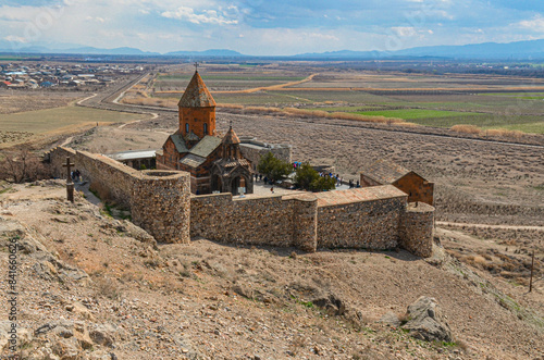 Khor Virap Monastery and Church of the Holy Mother of God (Surb Astvatzatzin) near Lusarat (Ararat province, Armenia) photo