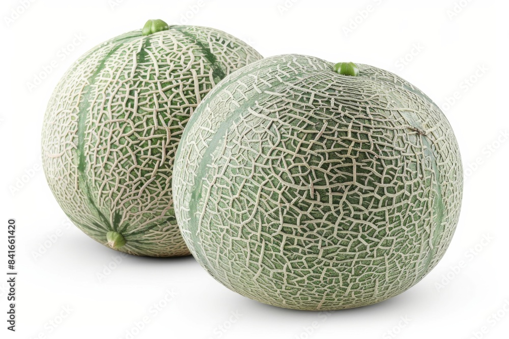 Fresh Cantaloupe Melons on White Background Fresh Cantaloupe Melons on White Background