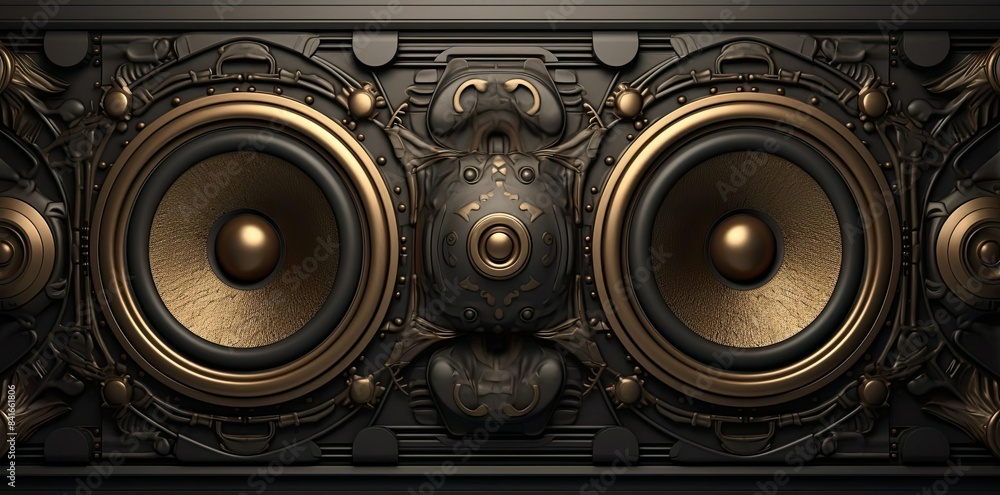 speaker texture on the wall a row of speakers arranged in a row from ...
