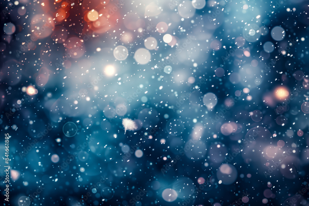 A bright bokeh texture with falling snow and starry light effects A bright bokeh texture with falling snow and starry light effects