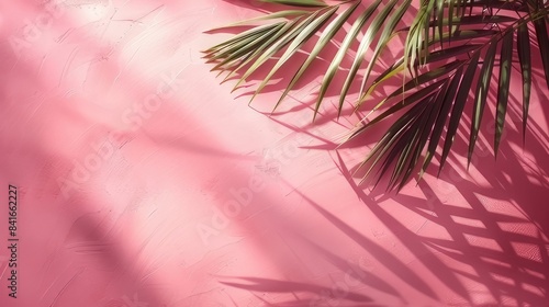 Palm leaf silhouettes set against a wall backdrop, creating a simple yet tropical design, evoke a soothing spa and wellness ambiance
