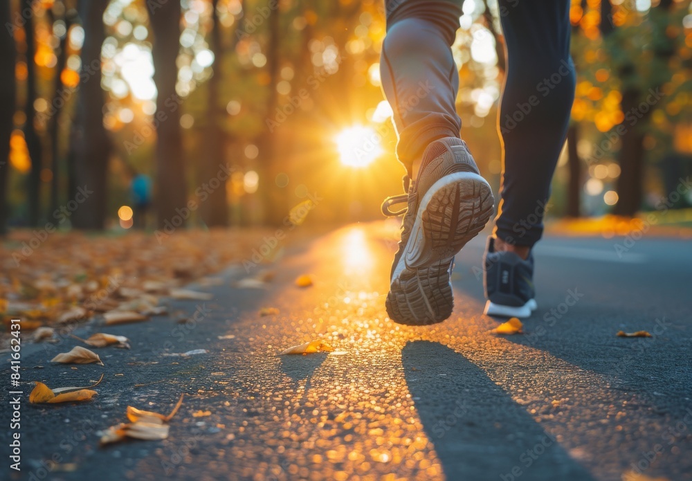 a healthy lifestyle with this close-up shot of a man running on a road in the park. a healthy lifestyle with this close-up shot of a man running on a road in the park.