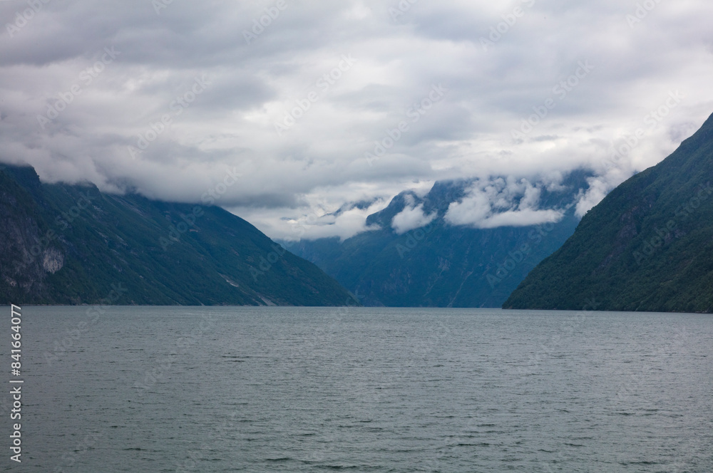 Norway Gerandefjord on a cloudy summer day. Norway Gerandefjord on a cloudy summer day.