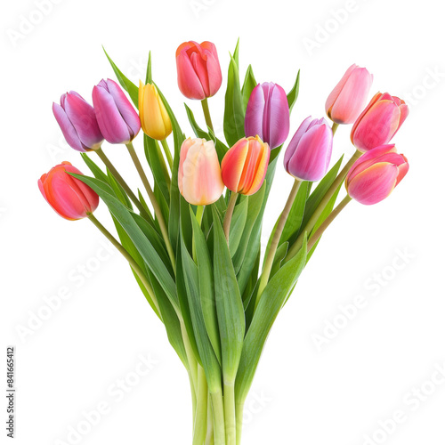 beautiful tulip Flower bouquet for wedding, isolated on transparent background
