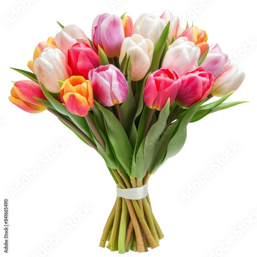 beautiful tulip Flower bouquet for wedding, isolated on transparent background
