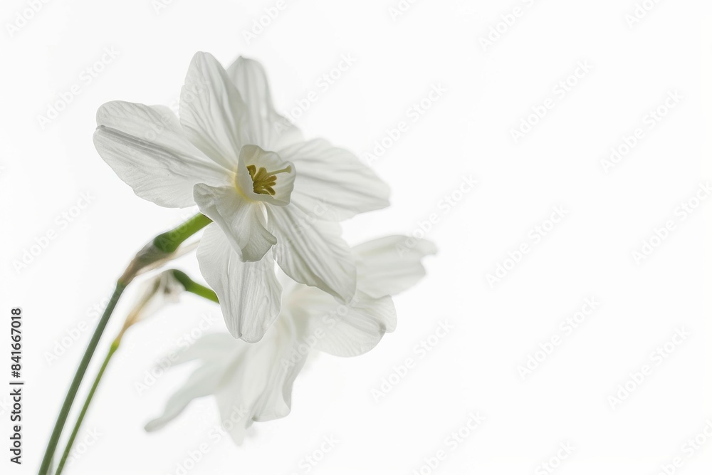 Flower Photography, Narcissus triandrus Close up view, Isolated on white Background Flower Photography, Narcissus triandrus Close up view, Isolated on white Background