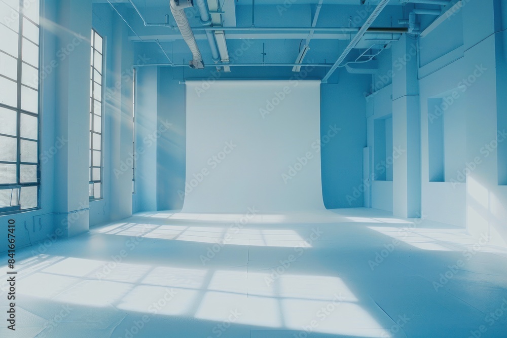 Obraz premium Spacious blue studio with natural light