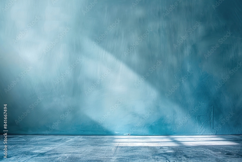 Blue textured wall with linear shadows Blue textured wall with linear shadows