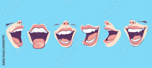 For animation of cartoon characters with talking mouths and lips. photo