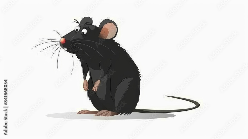 An illustration of an ugly rat looking tired in a cartoon. Stock ...