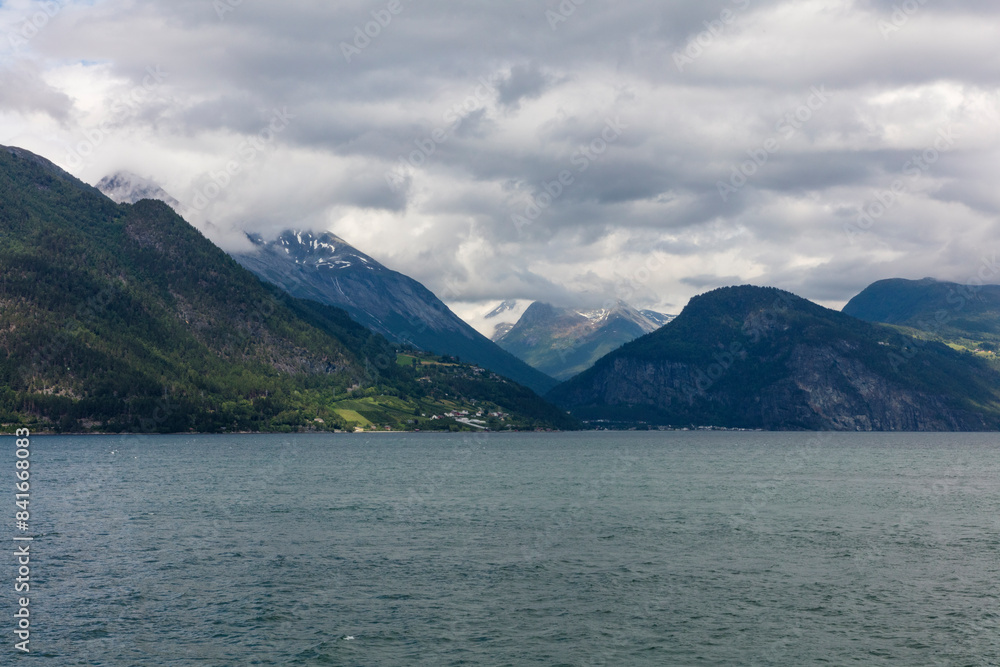 Norway Gerandefjord on a cloudy summer day. Norway Gerandefjord on a cloudy summer day.