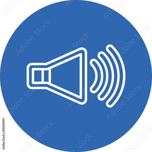 Volume line circle icon