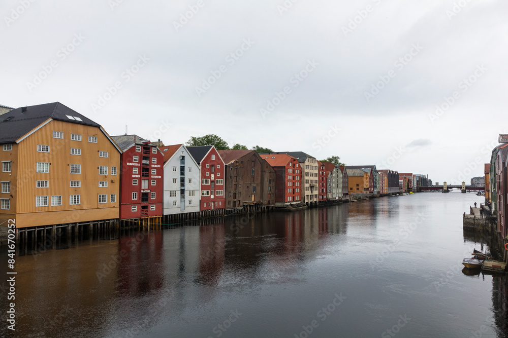 Norway Trondheim city view on a cloudy summer day. Norway Trondheim city view on a cloudy summer day.