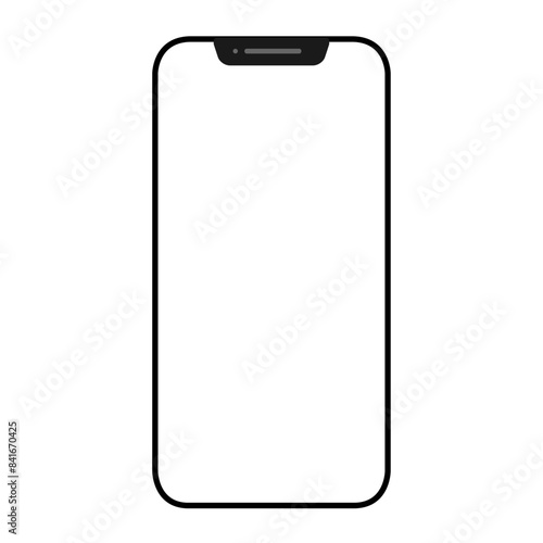 シンプルな白いスマートフォンのフレームイラスト素材
