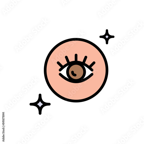 Eye care products color icon. Eye Drop Icon Vector Design. Skincare, makeup illustration, sign for cosmetics store. Simple flat illustration. Vector isolated drawing.