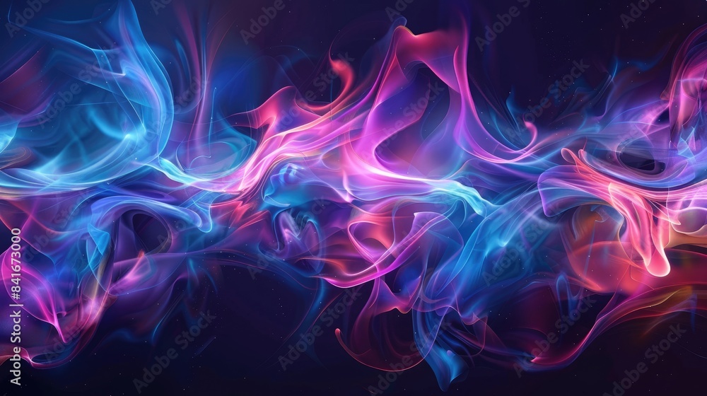 Fototapeta premium Abstract magical smoke design on a dark backdrop