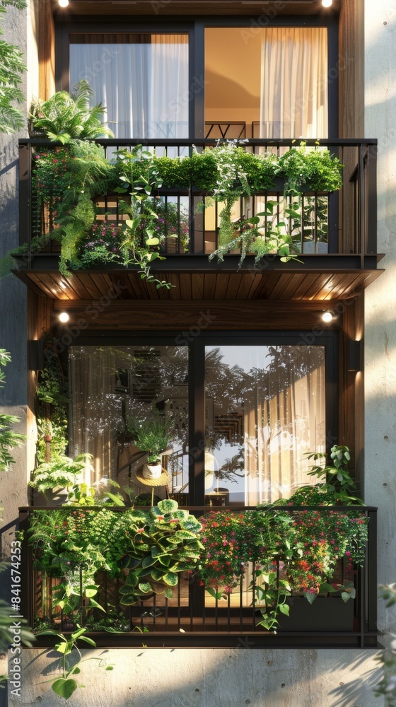 Contemporary Balcony. Modern Interior Design Background. Generative AI. Contemporary Balcony. Modern Interior Design Background. Generative AI.