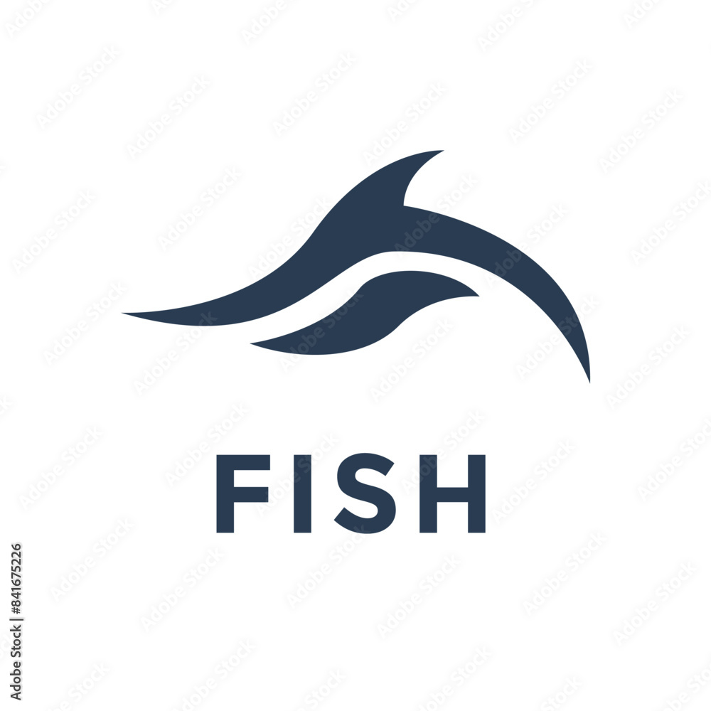 Obraz premium Fish logo template suitable for businesses and product names. This stylish logo design could be used for different purposes for a company,