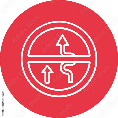 No overtaking line circle icon