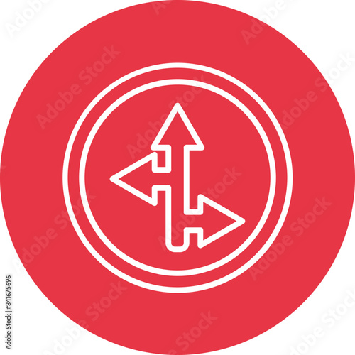 Directions line circle icon