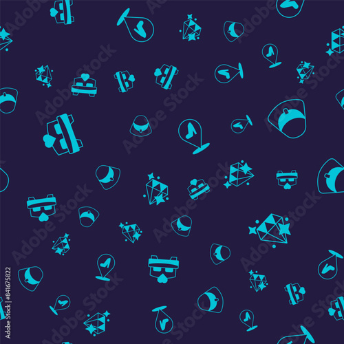 Set Bedroom, Handbag, Woman shoe and Diamond on seamless pattern. Vector